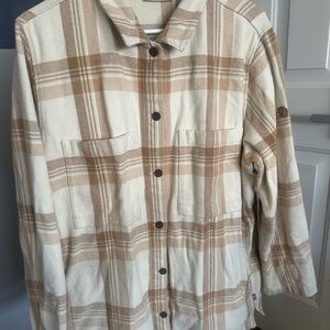 Fjallraven Beige and Brown Plaid Button Down Shirt